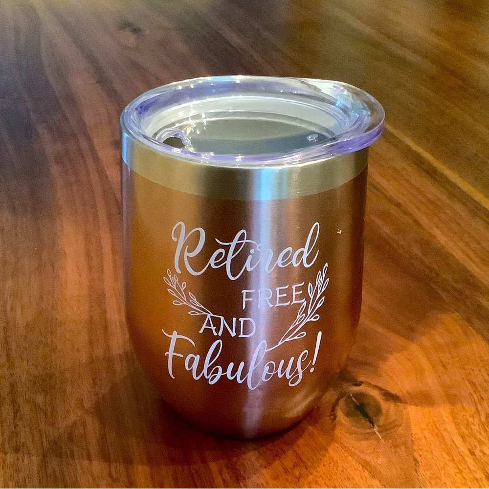 BNWOT retired, free and fabulous wine tumbler